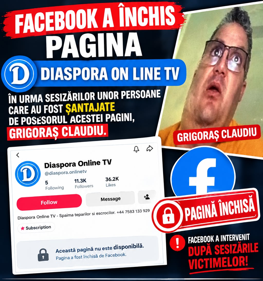 Facebook a inchis pagina Diaspora online tv!